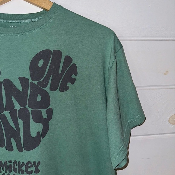 Disney 100 Years Cotton Oversized Relaxed Fit Green Mickey Mouse T-Shirt Sz S - Picture 3 of 7